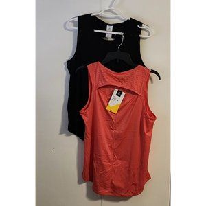 Members Mark QTY 2 Womens Workout Tank Tops w cutout back NWT | Size M